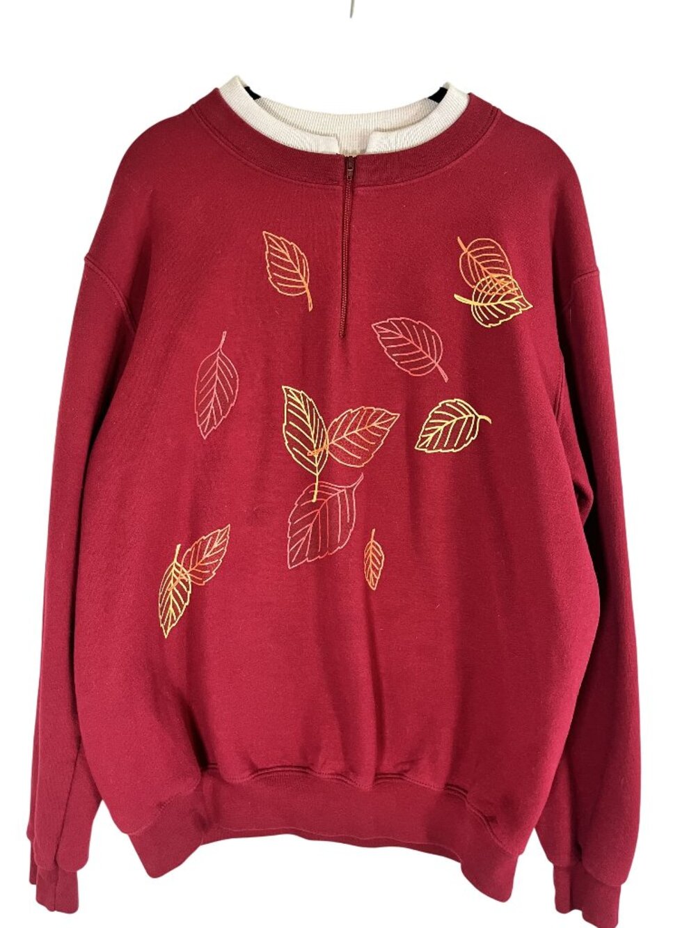 Vintage‎ Sun Leaf Sweatshirt M Americana 90s Mod Retro Cottage Grandma 80s Artsy